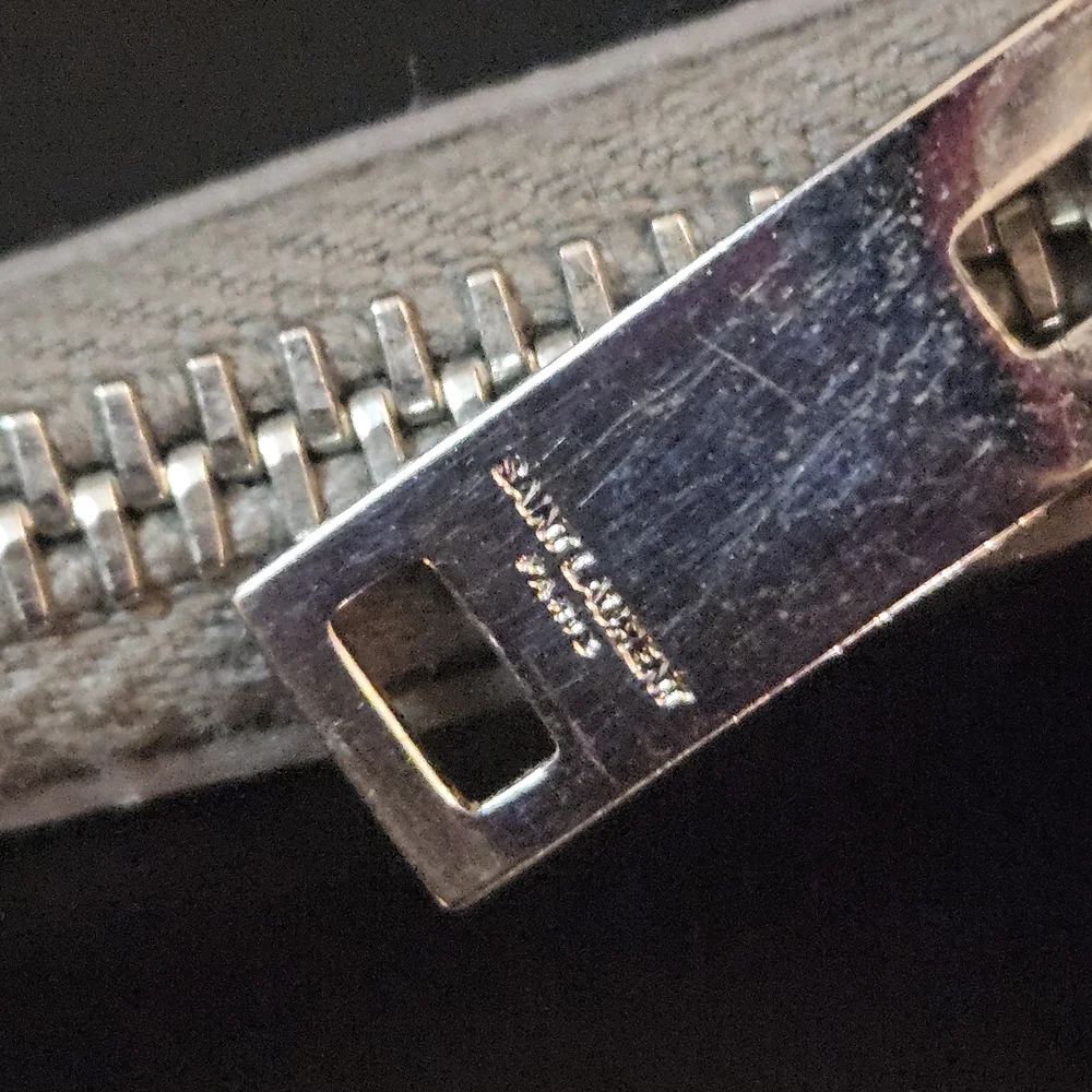 Saint Laurent Gray Croc-Embossed Zip Around Wallet - Picture 4 of 6